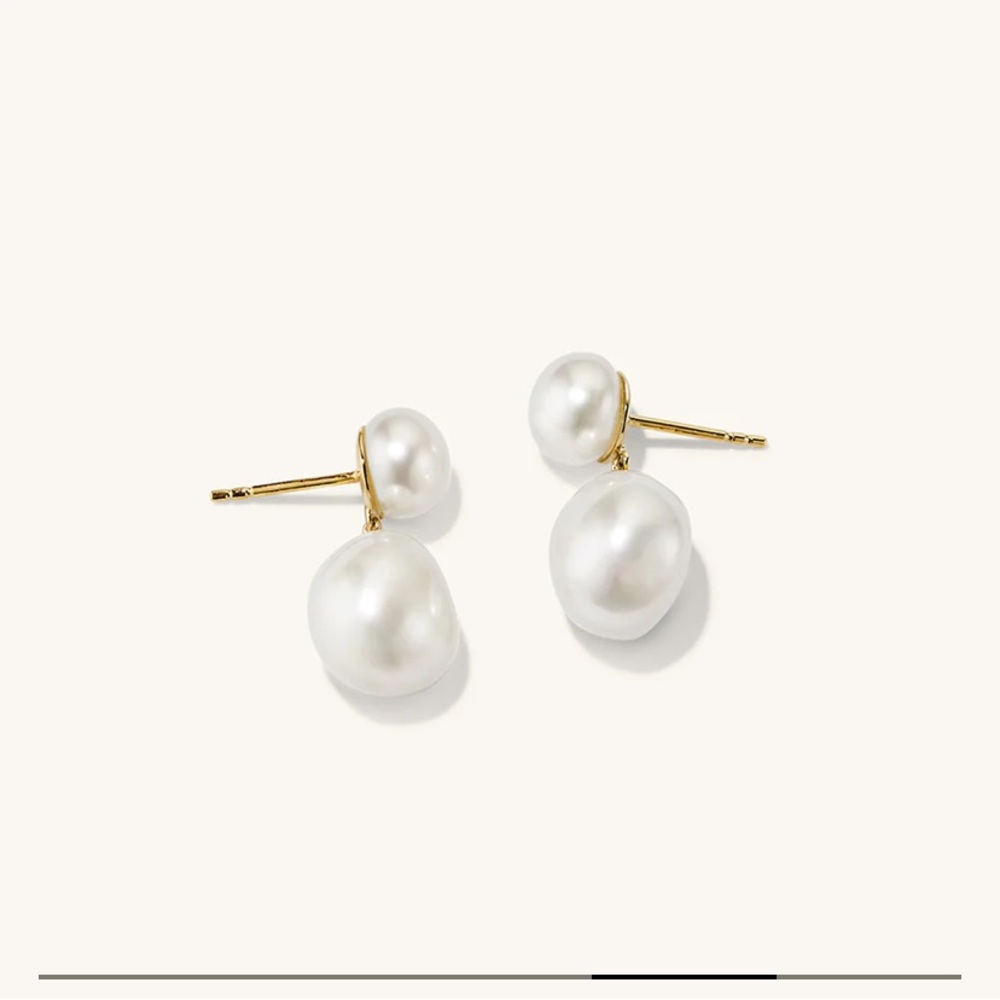 Mejuri bold pearl drop earrings